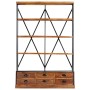 Estantería de 4 niveles 6 cajones madera de mango 122x36x181 cm de vidaXL, Librerías y estanterías - Ref: Foro24-284423, Prec...