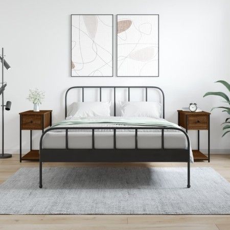 Mesitas noche 2 uds madera ingeniería marrón roble 30x60x60 cm de vidaXL, Mesitas de noche - Ref: Foro24-826062, Precio: 64,8...