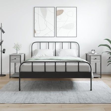 Mesitas noche 2 uds madera ingeniería gris Sonoma 30x60x60 cm de vidaXL, Mesitas de noche - Ref: Foro24-826060, Precio: 64,81...