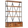 Estantería de 4 niveles 6 cajones madera de mango 122x36x181 cm de vidaXL, Librerías y estanterías - Ref: Foro24-284423, Prec...