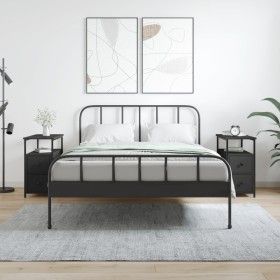 Mesitas de noche 2 uds madera de ingeniería negra 30x60x60 cm de vidaXL, Mesitas de noche - Ref: Foro24-826064, Precio: 103,4...