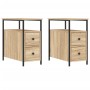 Mesitas noche 2 uds madera ingeniería roble Sonoma 30x60x60 cm de vidaXL, Mesitas de noche - Ref: Foro24-826066, Precio: 103,...