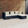 Set de muebles de jardín 4 pzas y cojines ratán sintético negro en Conjuntos de jardín | Comprar online en Foru.es