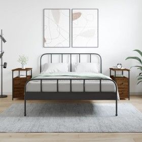 Mesitas noche 2 uds madera ingeniería marrón roble 30x60x60 cm de vidaXL, Mesitas de noche - Ref: Foro24-826072, Precio: 90,5...