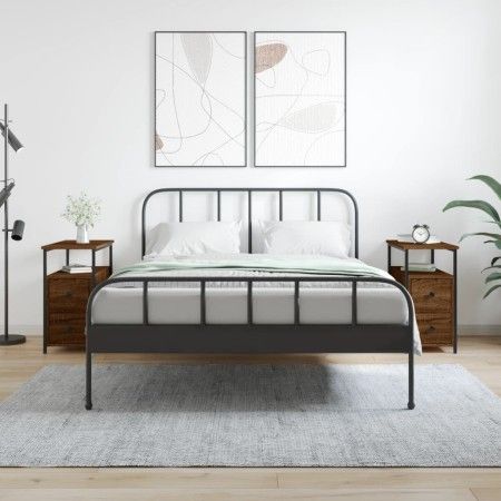 Mesitas noche 2 uds madera ingeniería marrón roble 30x60x60 cm de vidaXL, Mesitas de noche - Ref: Foro24-826072, Precio: 90,5...