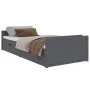 Estructura cama con cajones madera maciza de pino gris 90x200cm de vidaXL, Camas y somieres - Ref: Foro24-322163, Precio: 212...
