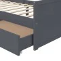 Estructura cama con cajones madera maciza de pino gris 90x200cm de vidaXL, Camas y somieres - Ref: Foro24-322163, Precio: 212...