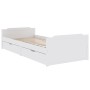 Estructura cama cajones madera maciza de pino blanco 90x200 cm de vidaXL, Camas y somieres - Ref: Foro24-322160, Precio: 179,...
