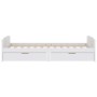 Estructura cama cajones madera maciza de pino blanco 90x200 cm de vidaXL, Camas y somieres - Ref: Foro24-322160, Precio: 179,...