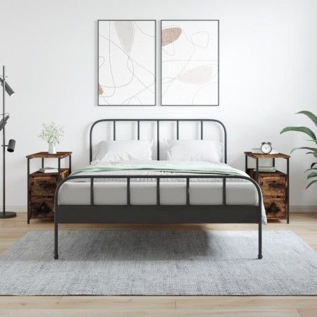 Mesitas noche 2 uds madera ingeniería roble ahumado 30x60x60 cm de vidaXL, Mesitas de noche - Ref: Foro24-826068, Precio: 65,...