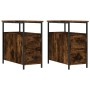 Mesitas noche 2 uds madera ingeniería roble ahumado 30x60x60 cm de vidaXL, Mesitas de noche - Ref: Foro24-826068, Precio: 65,...