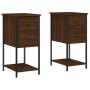 Mesitas noche 2 uds madera ingeniería marrón roble 32x42x70 cm de vidaXL, Mesitas de noche - Ref: Foro24-826102, Precio: 80,1...