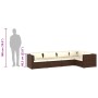 Set muebles de jardín 5 piezas y cojines ratán sintético marrón en Conjuntos de jardín | Comprar online en Foru.es