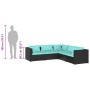 Set de muebles de jardín 5 pzas y cojines ratán sintético negro en Conjuntos de jardín | Comprar online en Foru.es