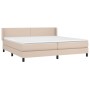 Cama box spring con colchón cuero sintético capuchino 200x200cm de vidaXL, Camas y somieres - Ref: Foro24-3130684, Precio: 57...