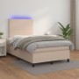 Cama box spring colchón LED cuero sintético capuchino 120x200cm de vidaXL, Camas y somieres - Ref: Foro24-3135818, Precio: 39...