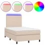 Box spring bed LED mattress cappuccino synthetic leather 120x200cm by vidaXL, Beds and slatted bases - Ref: Foro24-3135818, P...