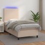 Cama box spring colchón LED cuero sintético capuchino 100x200cm de vidaXL, Camas y somieres - Ref: Foro24-3135812, Precio: 33...