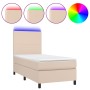 Cama box spring colchón LED cuero sintético capuchino 100x200cm de vidaXL, Camas y somieres - Ref: Foro24-3135812, Precio: 33...