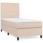 Cama box spring con colchón cuero sintético capuchino 100x200cm de vidaXL, Camas y somieres - Ref: Foro24-3142712, Precio: 33...