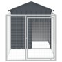 Caseta perros con corral acero galvanizado gris 117x201x123 cm de vidaXL, Casetas para perros - Ref: Foro24-172351, Precio: 2...