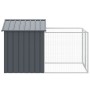 Caseta perros con corral acero galvanizado gris 117x201x123 cm de vidaXL, Casetas para perros - Ref: Foro24-172351, Precio: 2...