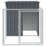Caseta perros con corral acero galvanizado gris 110x201x110 cm de vidaXL, Casetas para perros - Ref: Foro24-172357, Precio: 2...