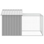 Gallinero con corral acero galvanizado gris claro 117x201x123cm de vidaXL, Jaulas y habitáculos para animales pequeños - Ref:...