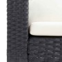 Sofá de jardín 3 plazas con cojines ratán sintético negro en Sofás de exterior | Comprar online en Foru.es