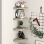 Estante flotante de esquina 4 uds MDF roble 25x25x3,8 cm de vidaXL, Estantes y estanterías - Ref: Foro24-323906, Precio: 45,0...