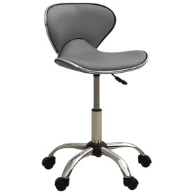 323678 Salon Spa Stool Grey Faux Leather de vidaXL, Sillas de peluquería - Ref: Foro24-323678, Precio: 84,65 €, Descuento: %
