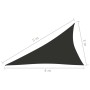 Toldo de vela triangular tela Oxford gris antracita 3x4x5 m de vidaXL, Sombrillas - Ref: Foro24-135118, Precio: 25,20 €, Desc...