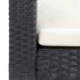 Sofá individual de jardín con cojines ratán sintético negro en Sofás de exterior | Comprar online en Foru.es