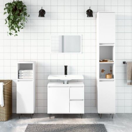Juego de muebles de baño 3 pzas madera contrachapada blanco de vidaXL, Muebles de baño - Ref: Foro24-3190221, Precio: 205,22 ...