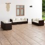 Set muebles de jardín 7 piezas y cojines ratán sintético marrón en Conjuntos de jardín | Comprar online en Foru.es
