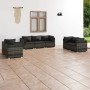 Set de muebles de jardín 7 pzas y cojines ratán sintético gris en Conjuntos de jardín | Comprar online en Foru.es