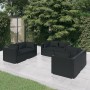 Set de muebles de jardín 6 pzas y cojines ratán sintético negro en Conjuntos de jardín | Comprar online en Foru.es