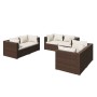 Set muebles de jardín 6 pzas y cojines ratán sintético marrón en Conjuntos de jardín | Comprar online en Foru.es