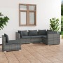 Set de muebles de jardín 5 pzas y cojines ratán sintético gris en Conjuntos de jardín | Comprar online en Foru.es