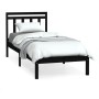Estructura de cama individual madera maciza negro 75x190 cm de vidaXL, Camas y somieres - Ref: Foro24-3100553, Precio: 116,20...