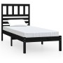 Estructura de cama madera maciza de pino negro 75x190 cm de vidaXL, Camas y somieres - Ref: Foro24-3100987, Precio: 123,47 €,...