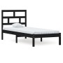 Estructura cama madera maciza individual negro 75x190 cm de vidaXL, Camas y somieres - Ref: Foro24-3101182, Precio: 118,83 €,...