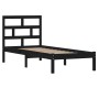 Estructura cama madera maciza individual negro 75x190 cm de vidaXL, Camas y somieres - Ref: Foro24-3101182, Precio: 118,83 €,...