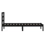 Estructura cama madera maciza individual negro 75x190 cm de vidaXL, Camas y somieres - Ref: Foro24-3101182, Precio: 118,83 €,...