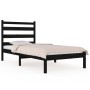Estructura de cama madera maciza de pino negro 75x190 cm de vidaXL, Camas y somieres - Ref: Foro24-3103612, Precio: 113,78 €,...