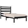 Estructura de cama madera maciza de pino negro 75x190 cm de vidaXL, Camas y somieres - Ref: Foro24-3103612, Precio: 113,78 €,...