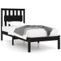 Estructura de cama madera maciza de pino negro 75x190 cm de vidaXL, Camas y somieres - Ref: Foro24-3103897, Precio: 121,38 €,...