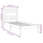 Estructura de cama madera maciza de pino negro 75x190 cm de vidaXL, Camas y somieres - Ref: Foro24-3103897, Precio: 121,38 €,...
