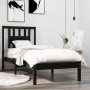 Estructura de cama madera maciza individual negra 75x190 cm de vidaXL, Camas y somieres - Ref: Foro24-3104027, Precio: 114,61...