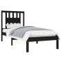 Black single solid wood bed frame 75x190 cm by vidaXL, Beds and slatted bases - Ref: Foro24-3104027, Price: 113,09 €, Discoun...